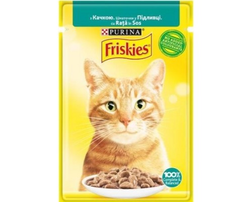 Friskies для кішок з качкою шматочки в підливі, 85 гр.