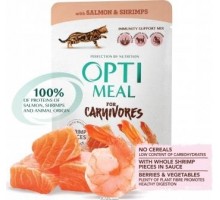 Optimeal (Оптіміл) беззерновий вологий корм для кішок лосось з креветками в соусі