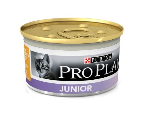 PRO PLAN Junior корм для котят мусс с курицей, ж/б, 85 гр
