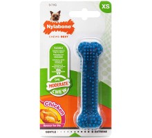 Nylabone Moderate Chew Dental Bone НИЛАБОН ДЕНТАЛ БОУН жевательная игрушка для собак, вкус курицы , XS, для собак до 7 кг , Курка , 9,5x2,5x1,9 см