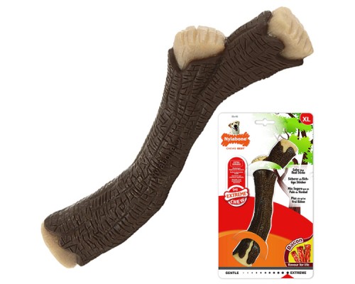 Nylabone Extreme Chew Wooden Stick НІЛАБОН гілка жувальна іграшка для собак, смак бекону , XL, для собак від 23 кг , Бекон , 20,3x7,7x3,2 см