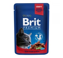 Brit Premium Шматочки з куркою та індичкою для кішок