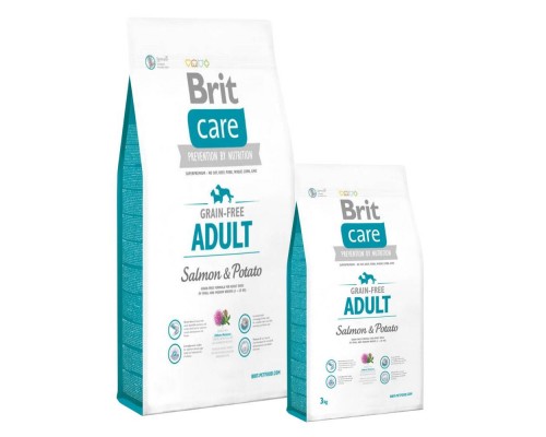 Brit Care Grain-free ADULT - беззерновой корм для собак (лосось / картопля)