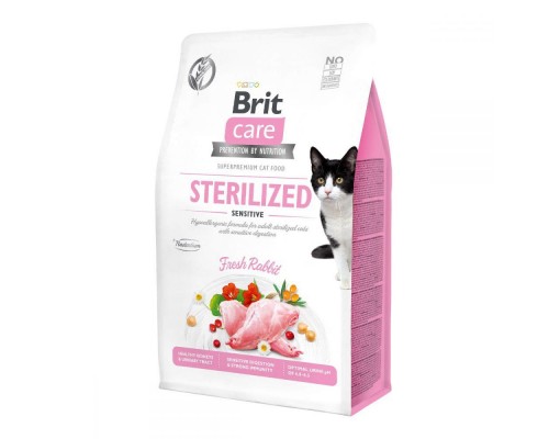 Brit Care Cat Grain-Free Sterilised and Sensetive корм беззерновой з кроликом для стерилізованих кішок з чутливим травленням