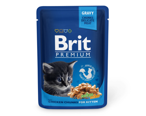 Brit Premium Шматочки з куркою для кошенят