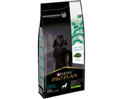 Pro Plan Nature Elements для собак средних и крупных пород с чувствительным пищеварением, ягнёнок/спирулина