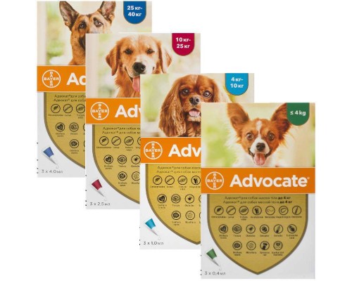 Bayer Advocate (Адвокат) Піпетки для собак від бліх та глистів (1 піпетка)