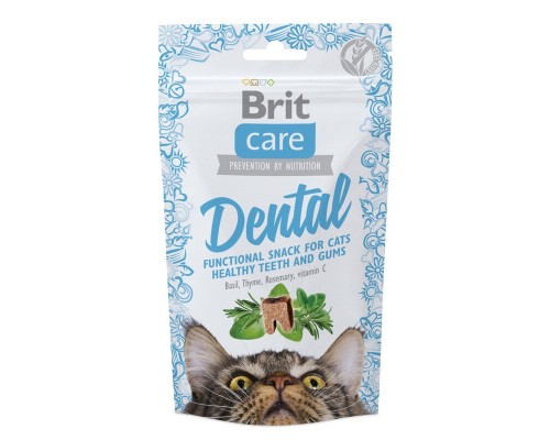 Brit Care Functional Snack Dental ласощі для здоров'я зубів і ясен для кішок, 50 г