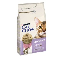 Cat Chow Sensitive c лососем корм для кошек с чувствительным пищеварением