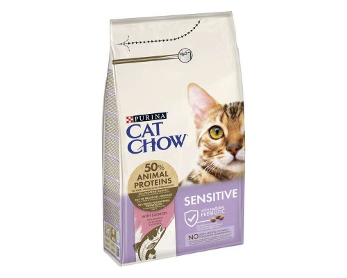 Cat Chow Sensitive З лососем корм для кішок з чутливим травленням