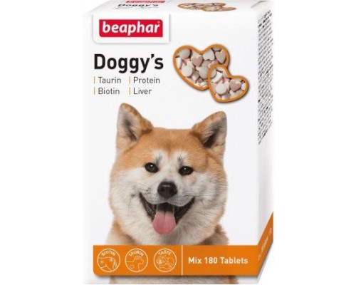 Beaphar (Біфар) Doggys Mix (Taurin + Protein + Liver) вітаміни у вигляді ласощів для собак, 180 табл
